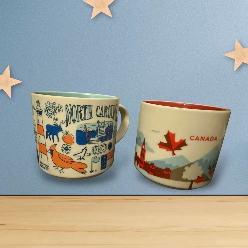 Starbucks North Carolina and Canada Themed Mugs